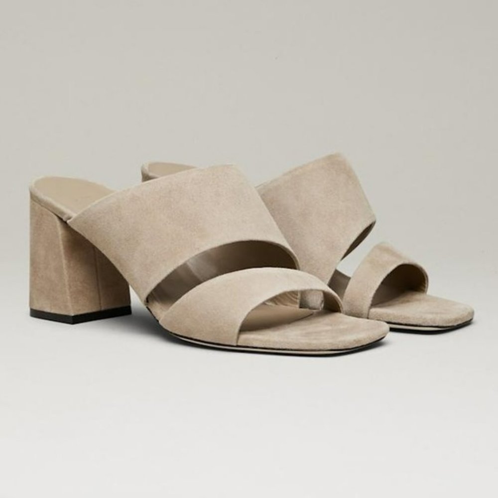 M. Gemi Tan Suede Zola Block Heeled Sandals